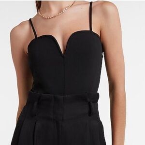 Express black bodysuit V wire sexy top NWT